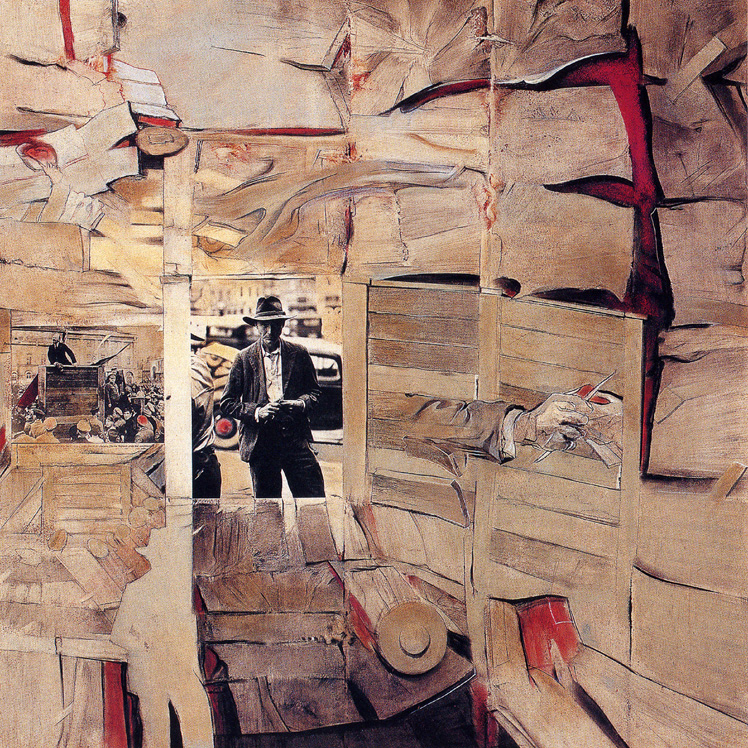 Herb Greene painting Texas Man and Lenin